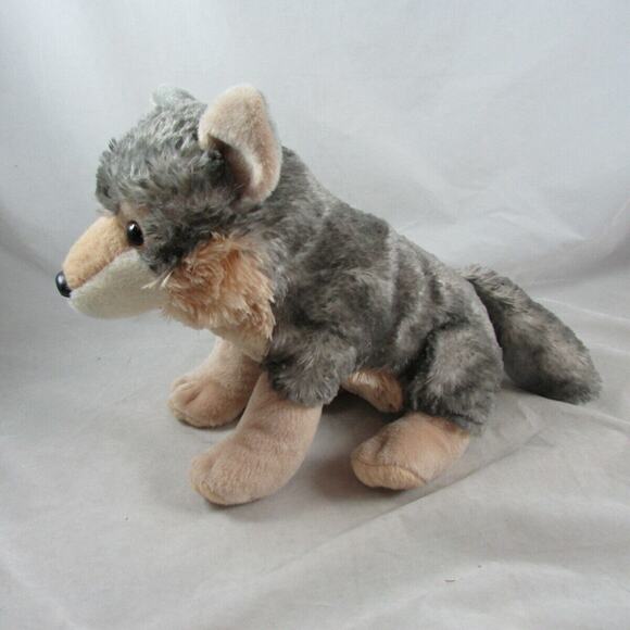 Wild Republic Stuffed Plush Gray Wolf Toy Animal 12" in Seated Pose - Picture 3 of 8